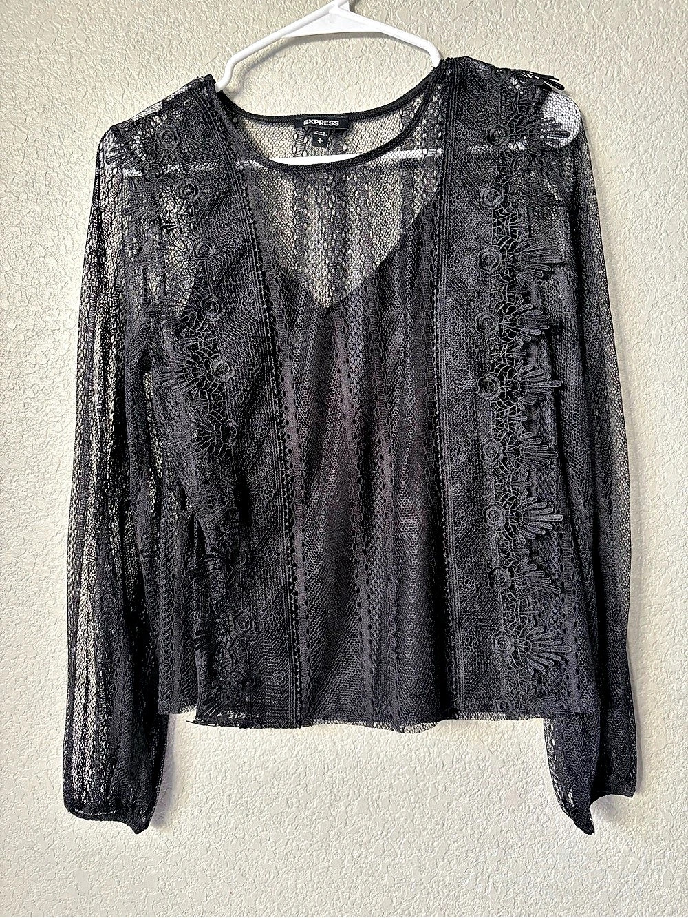 Express Black Lace Blouse Size Small Like New